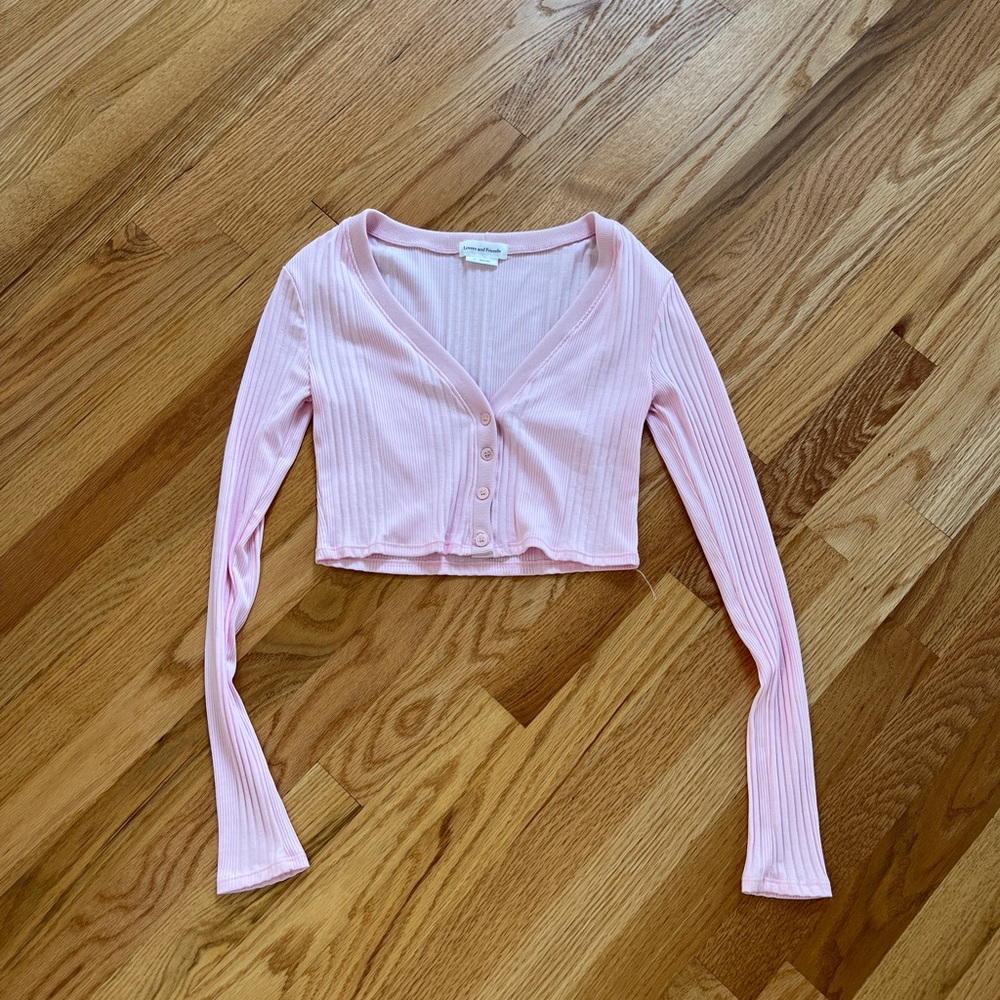 Revolve lovers and friends baby Pink cardigan cropped fitted